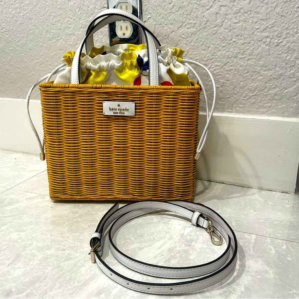 Kate Spade sam wicker lemon zest medium satchel